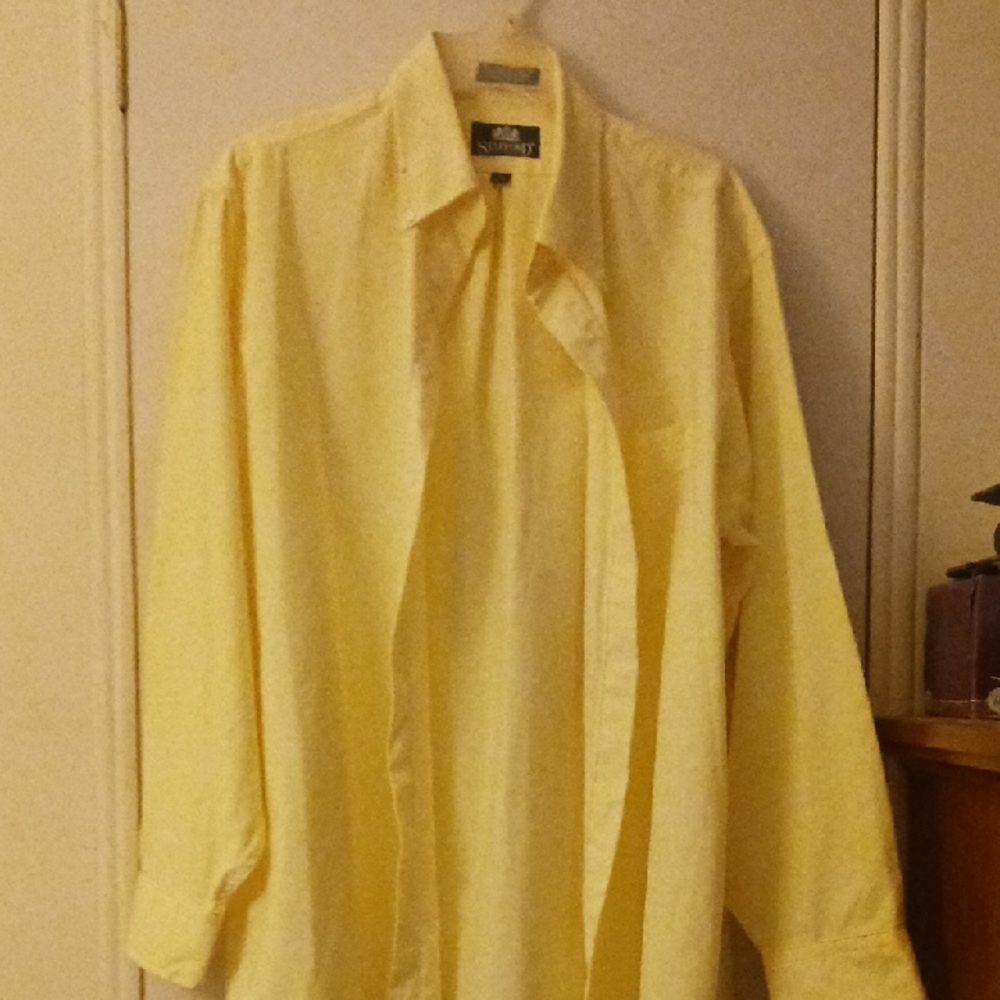 Stafford Men's Light Yellow Shirt